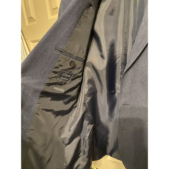 J Crew Thompson Blue University Blazer Men's 36R Single Breasted 2 Button Brass - Picture 6 of 9